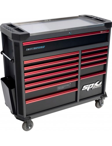 388 PC TOOLKIT - TECH SERIES ROLLERCABINET 13 DRAWERS - DIAMOND BLACK/RED